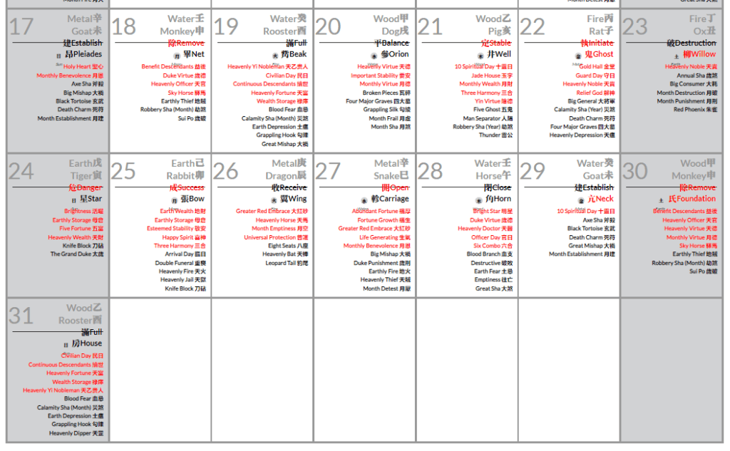 Календарь месяц Козы 2022
